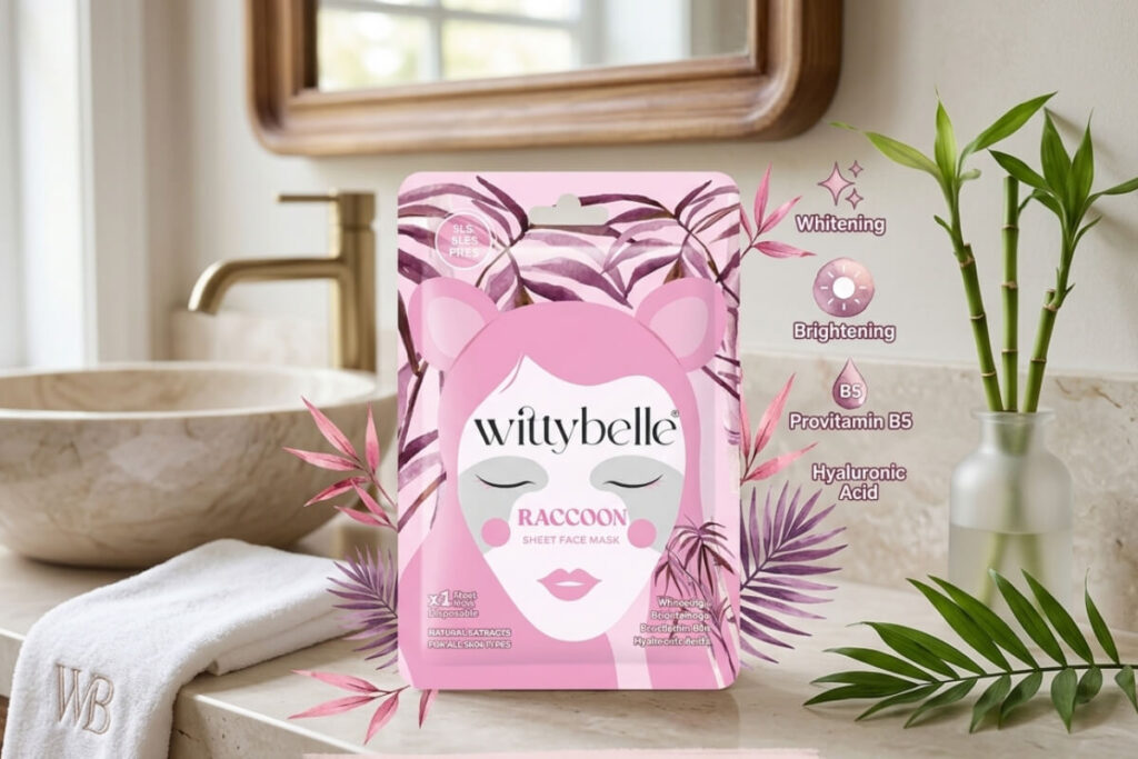 Wittybelle Raccoon Face Mask: Fun Skincare with Brightening and Hydration